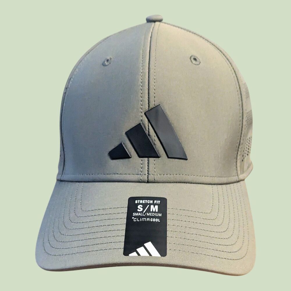 adidas Gameday 4 Stretch Fit Hat S/M Olive Strata Green Black ClimaCool Vented
